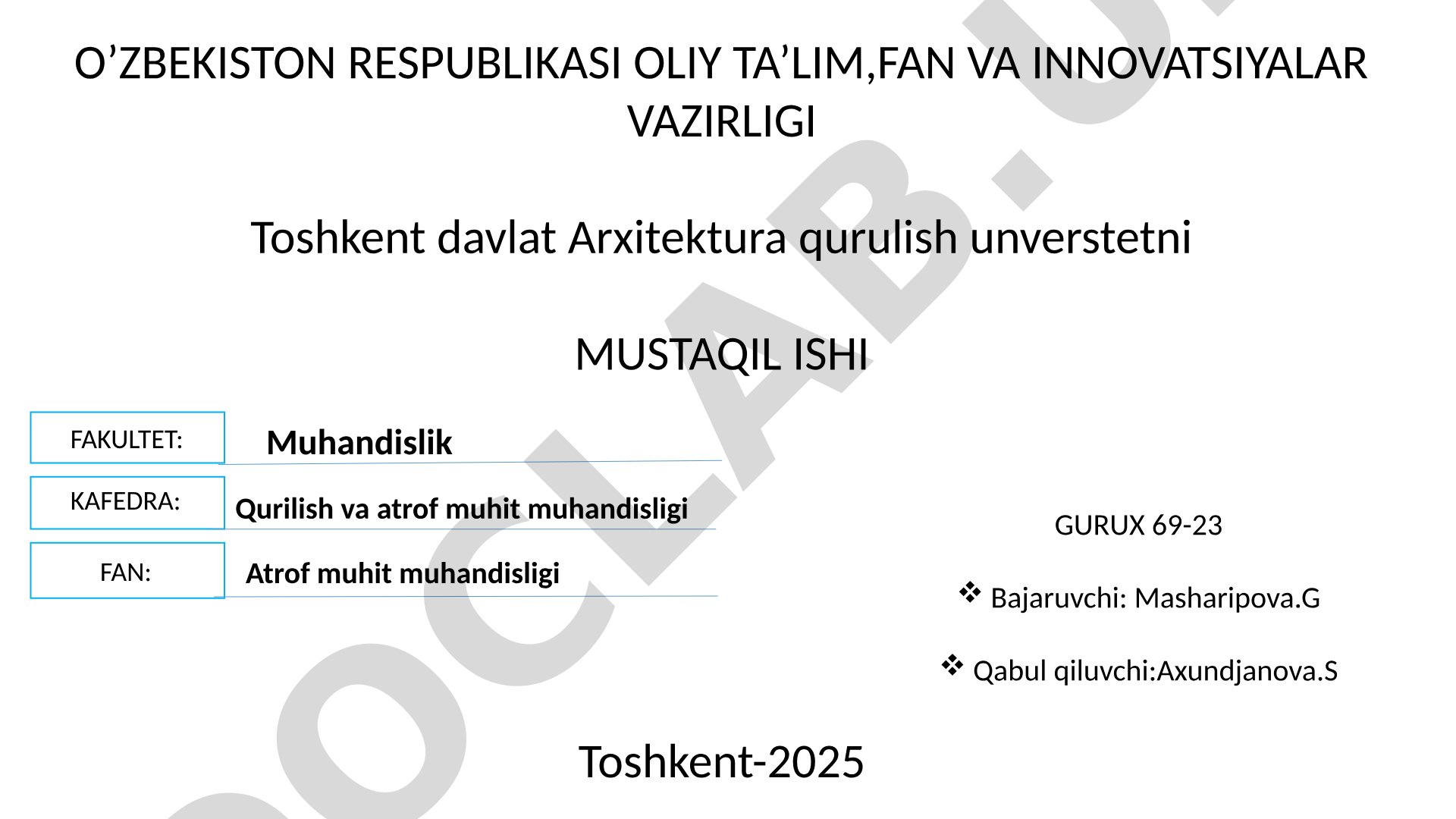 Transport vositalarining atrof muhitga ta'siri
