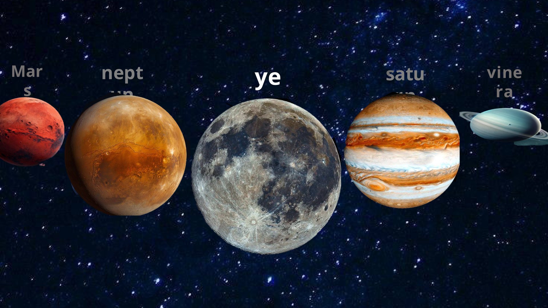 Yer, Saturn, Venera, Neptun va Mars sayyoralari haqida slaydlar