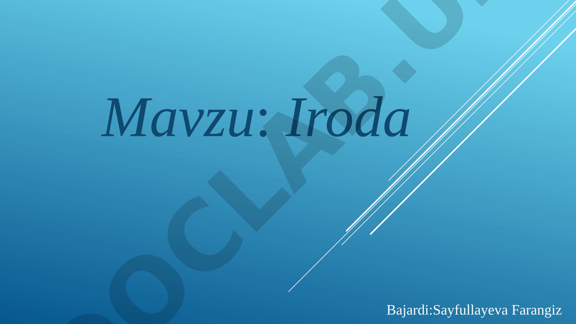Iroda va irodaviy faoliyat