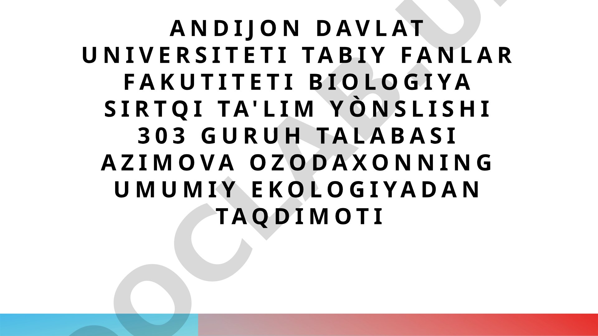 Oʻzbekiston ekologik barqarorlikni taʼminlashda davlat siyosati va strategiyalari
