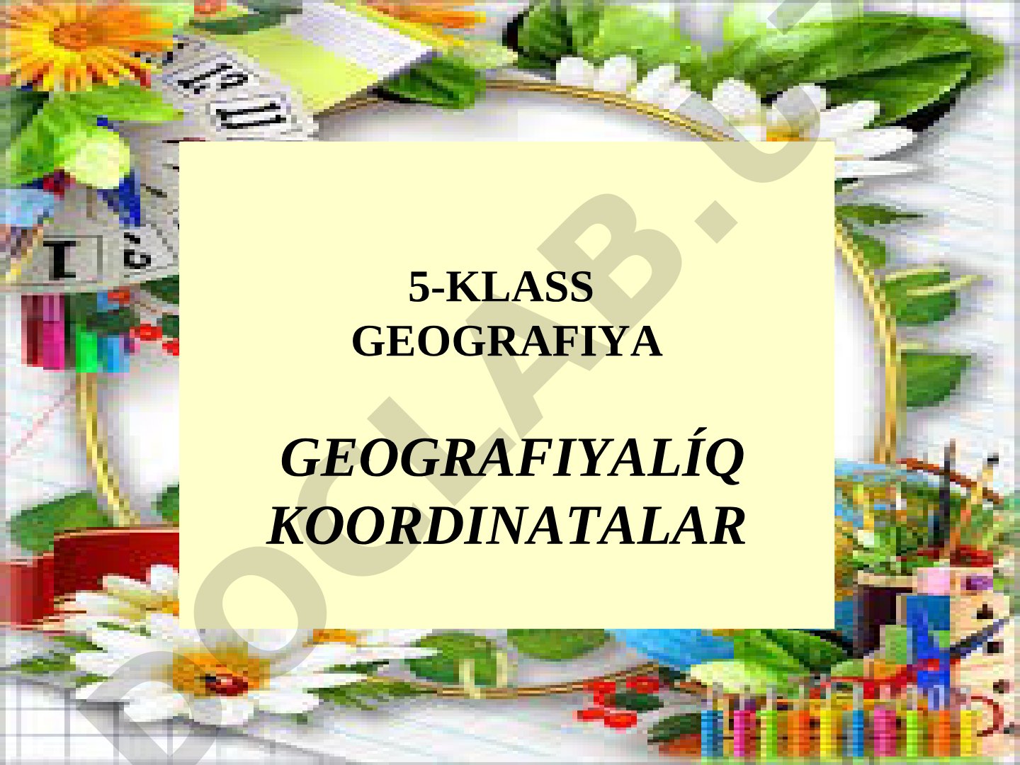Geografiyalıq koordinatalar