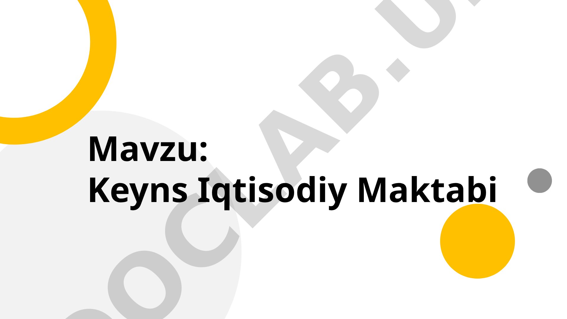 Keyns Iqtisodiy Maktabi J.M.Keyns hayoti qisqacha