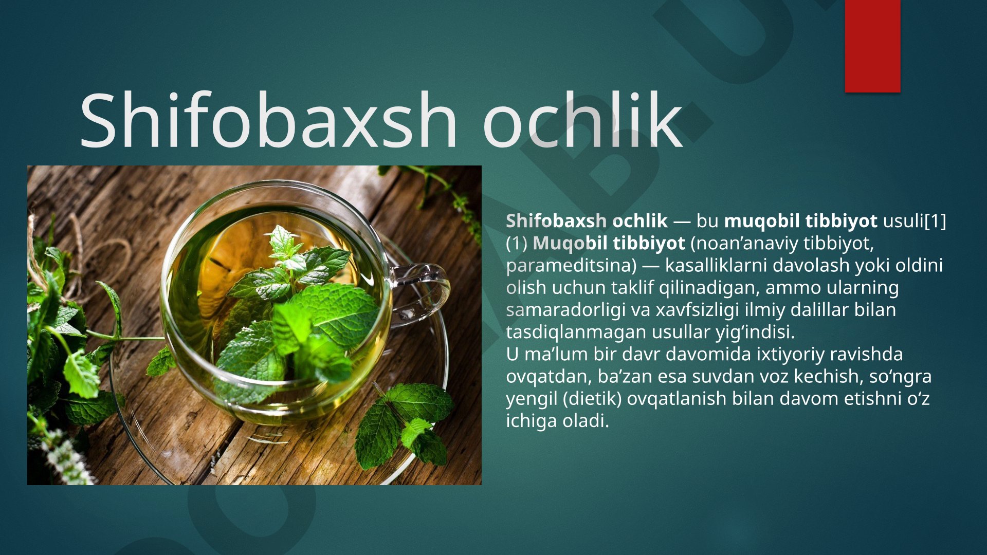 Shifobaxsh ochlik