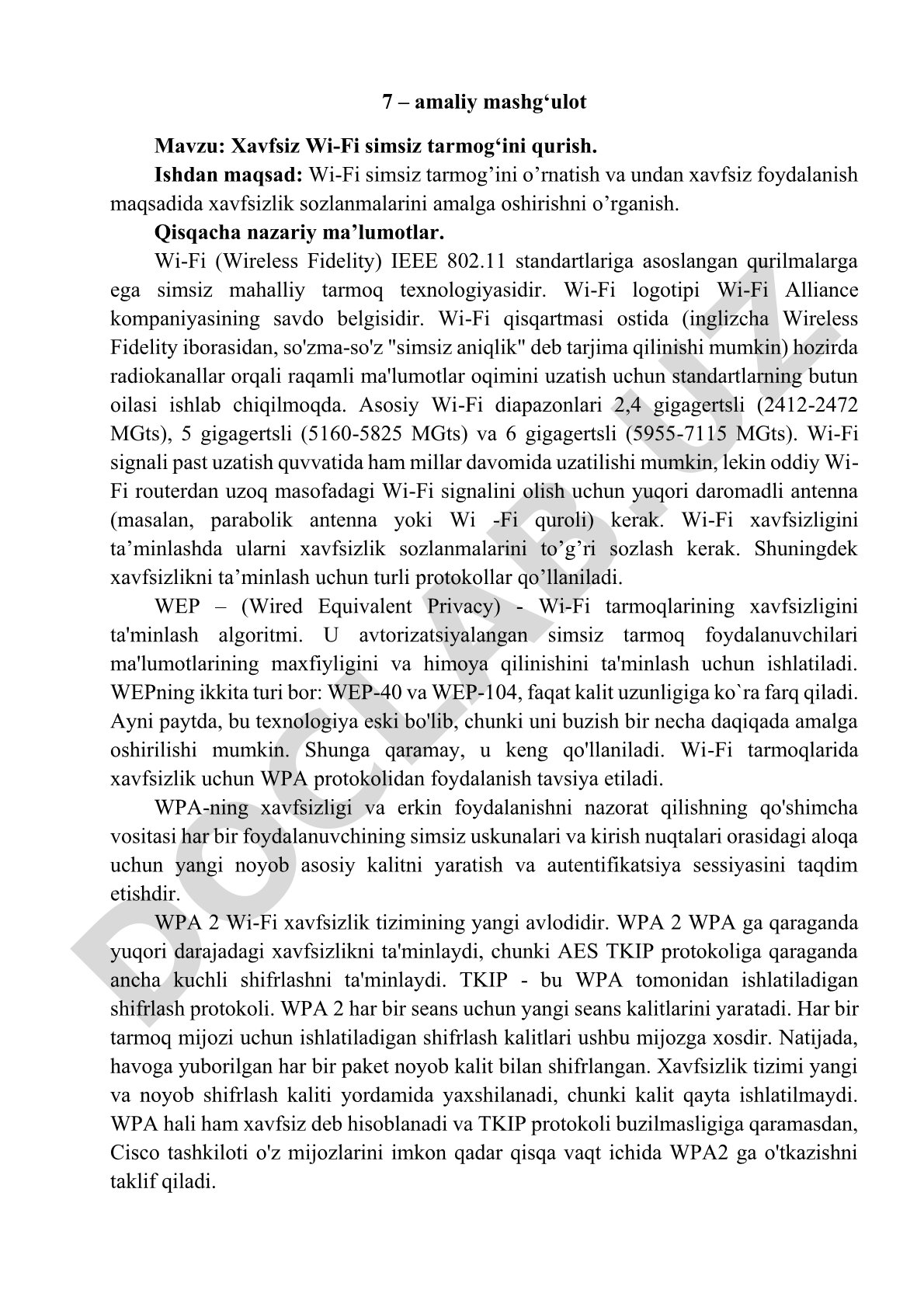 Xavfsiz Wi-Fi simsiz tarmog‘ini qurish