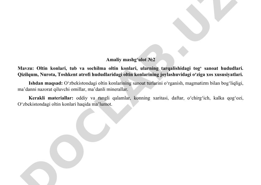 Oltin konlari, tub va sochilma oltin konlari, ularning tarqalishidagi tog‘ sanoat hududlari