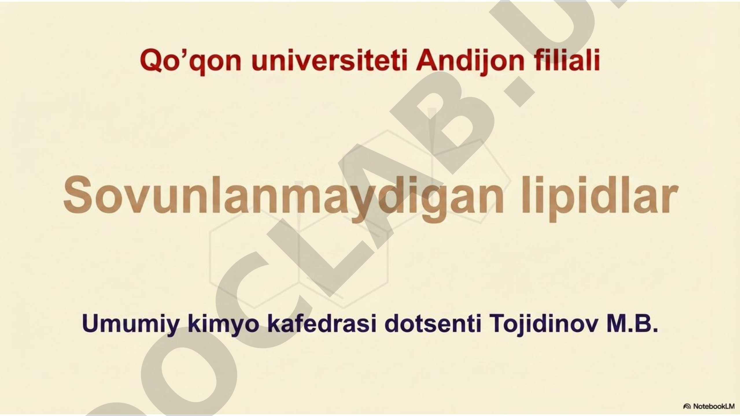 Sovunlanmaydigan lipidlar