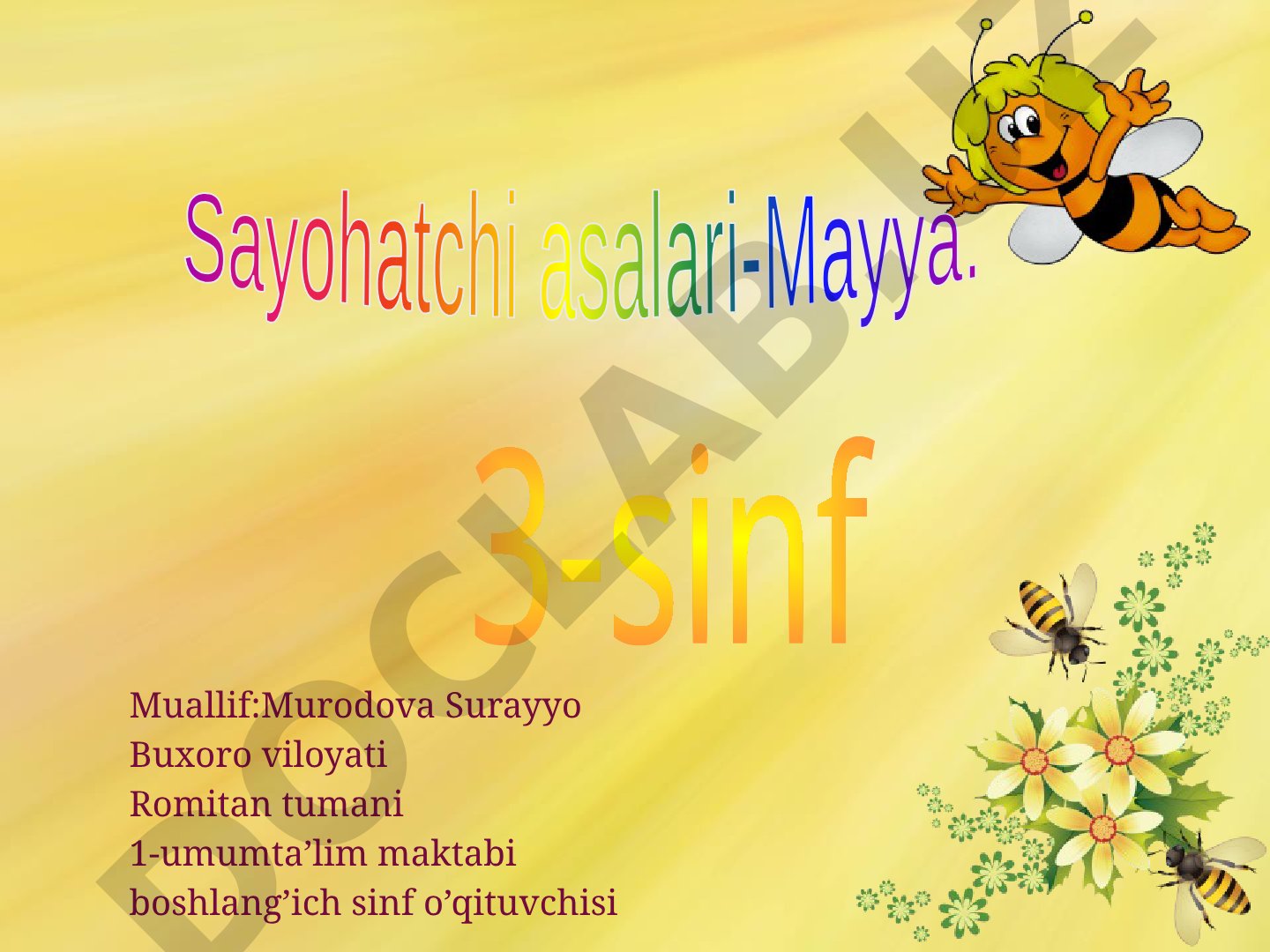 3-sinf o'quvchilari uchun matematik misollar orqali asalari Mayya sayohati