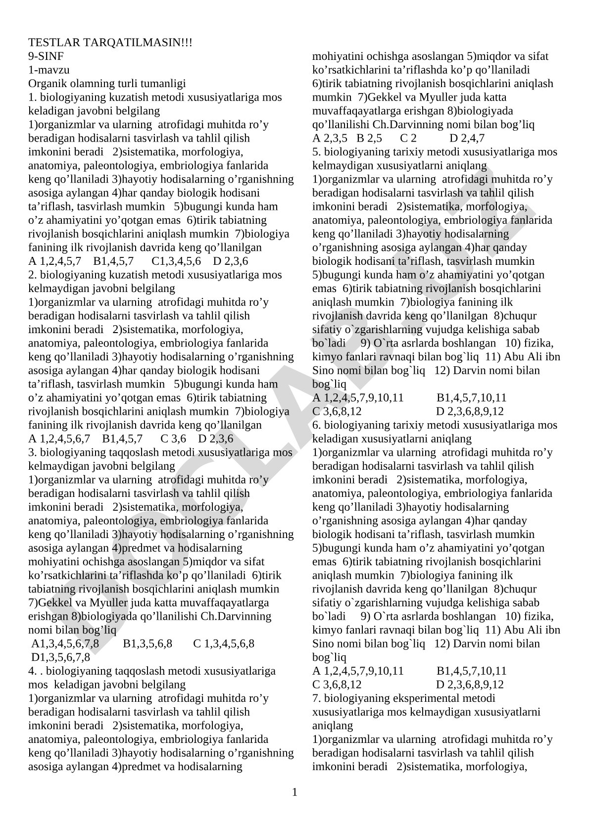 Organik olamning turli tumanligi