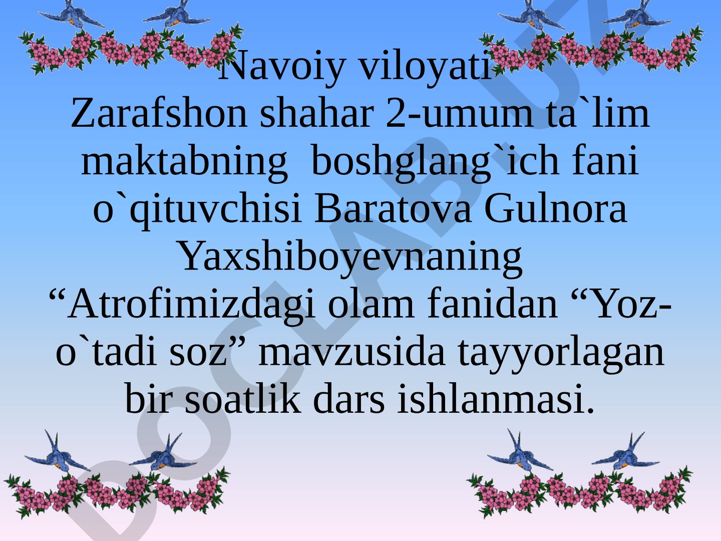 Yoz o'tadi - soz