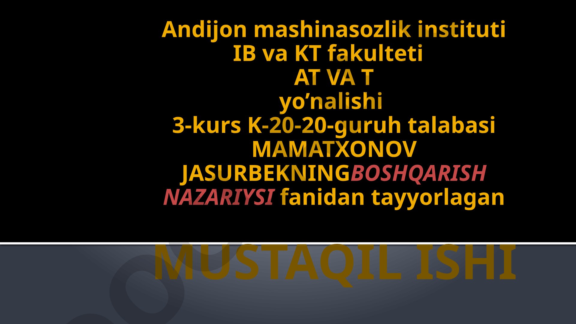 Chiziqli avtomatik rostlash sistemalari