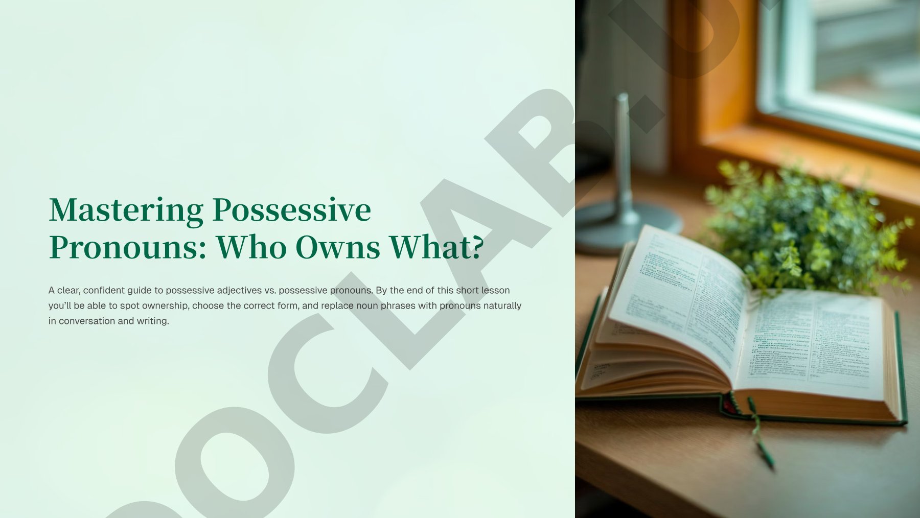 Mastering Possessive Pronouns: Who Owns What?