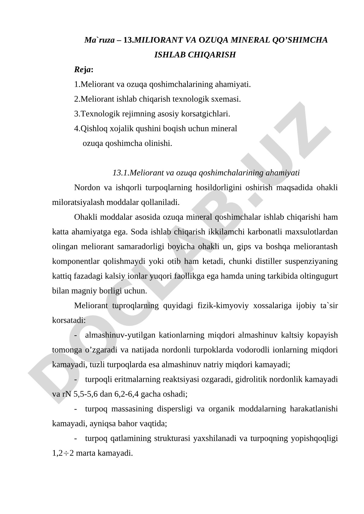 Miliorant va ozuqa mineral qo'shimcha ishlab chiqarish