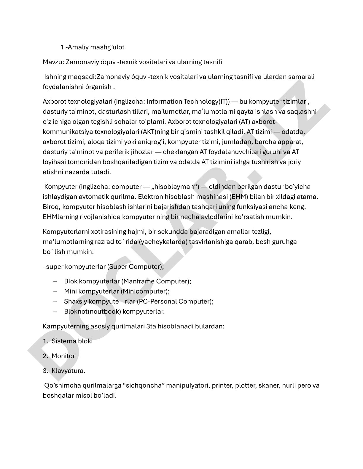 Axborot texnologiyalari (AT) axborot- kommunikatsiya texnologiyalari (AKT)ning bir qismini tashkil q