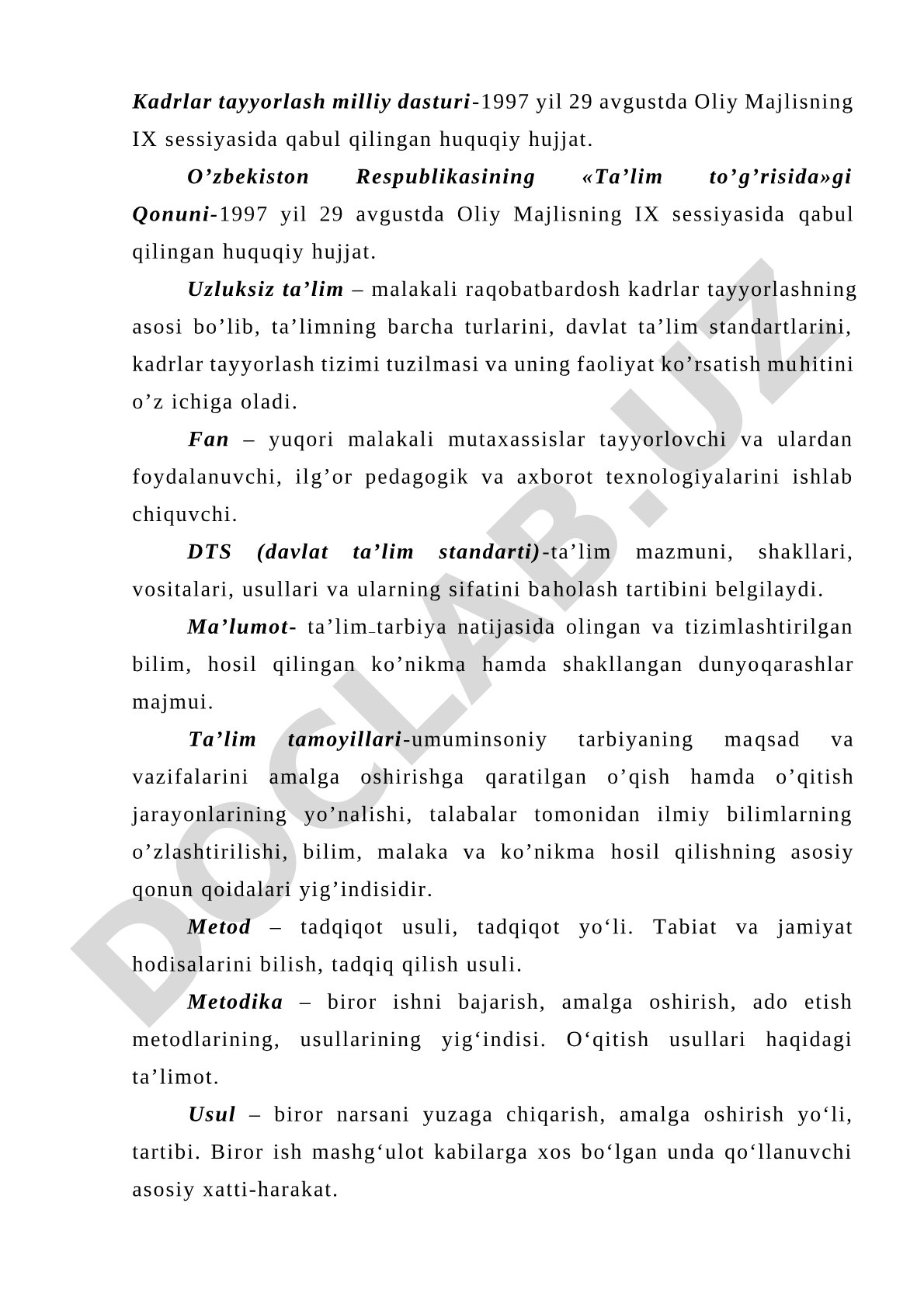 Kadrlar tayyorlash milliy dasturi va ta'lim tizimi