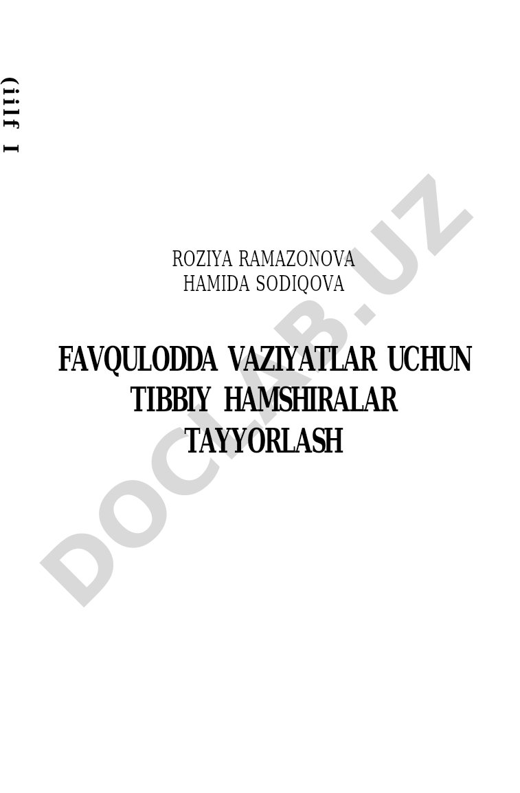 Favqulodda vaziyatlar uchun tibbiy hamshiralar tayyorlash