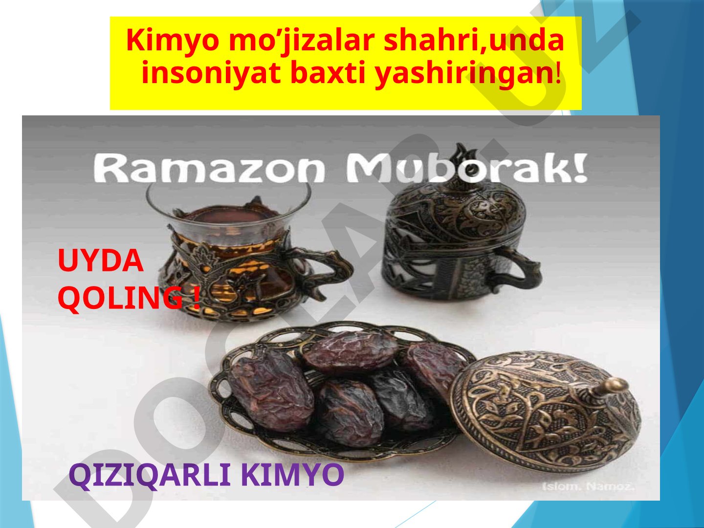 Kimyo, suvning ahamiyati, Andijon shahri va moda olami haqida