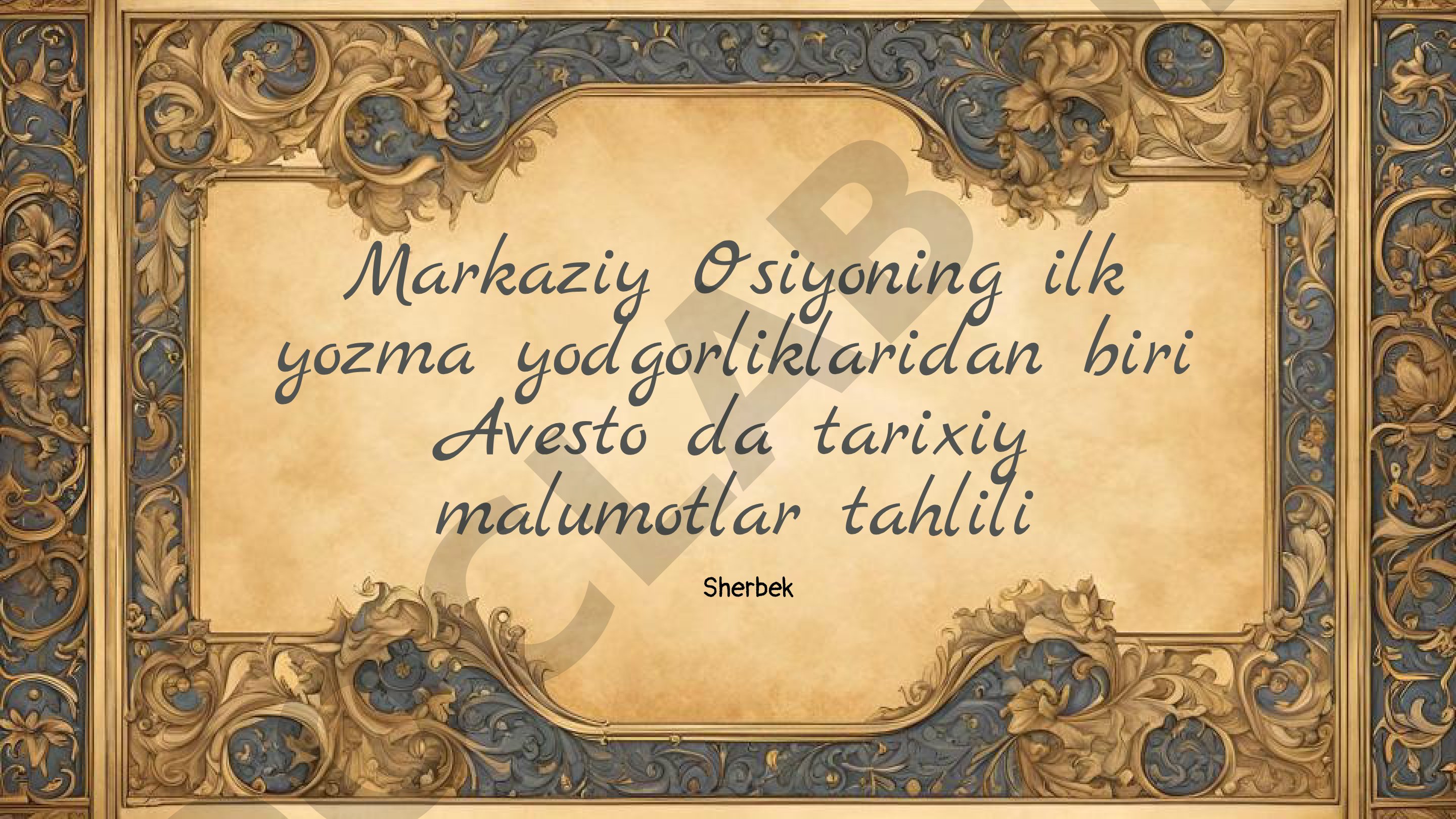 Avestoda tarixiy ma'lumotlar tahlili