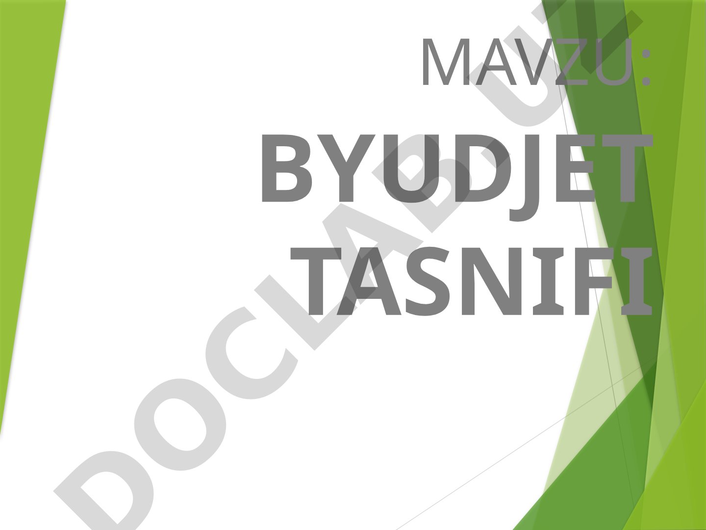 Byudjet tasnifi