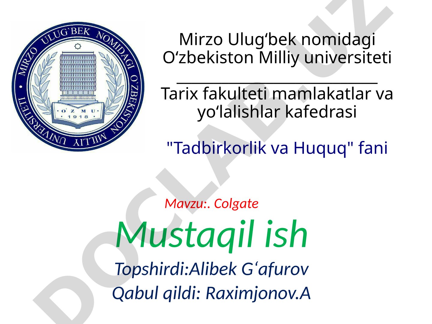 Ushbu hujjatda metadata yaratish qoidalari keltirilgan