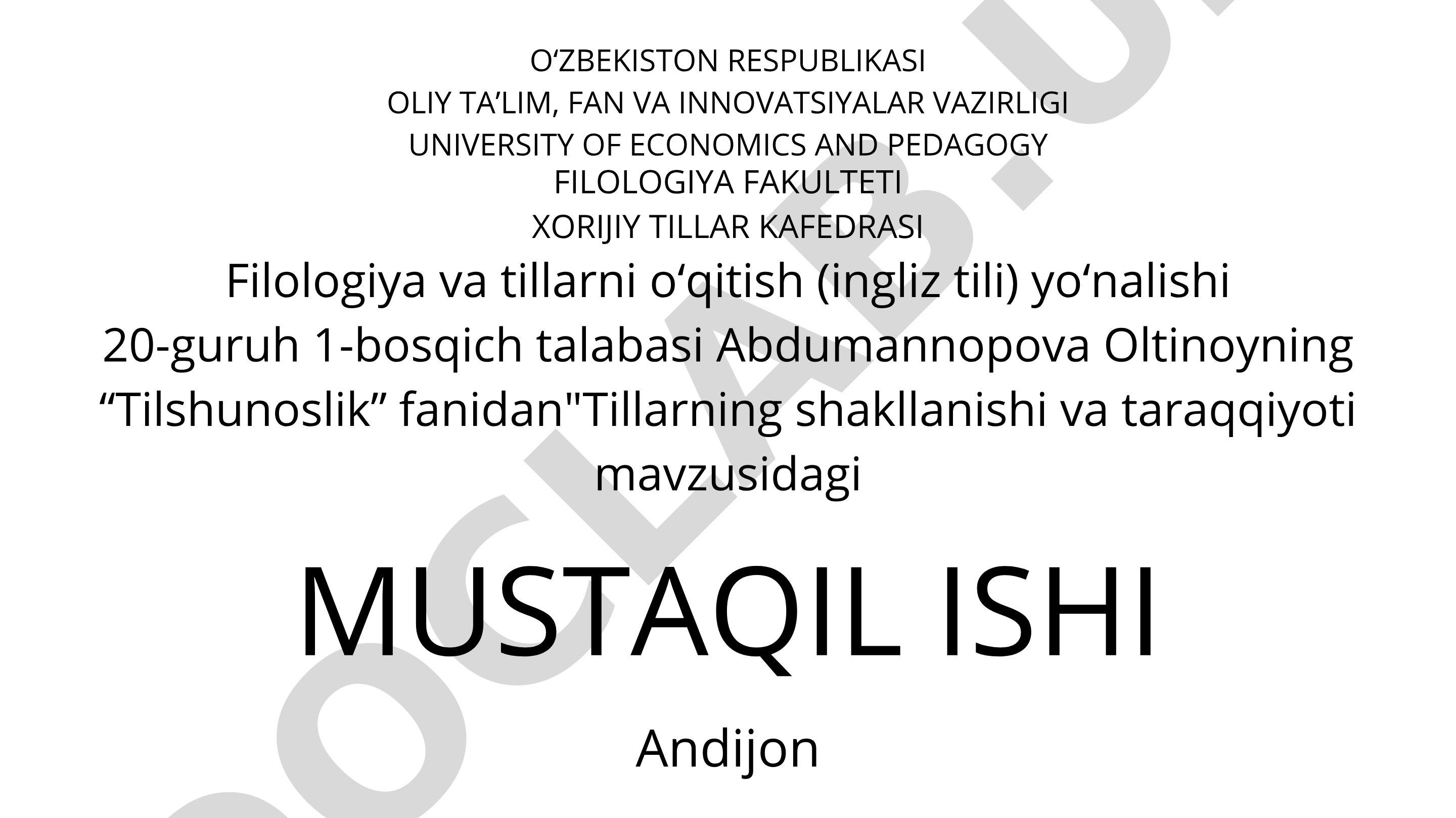 Tillarning shakllanishi va taraqqiyoti