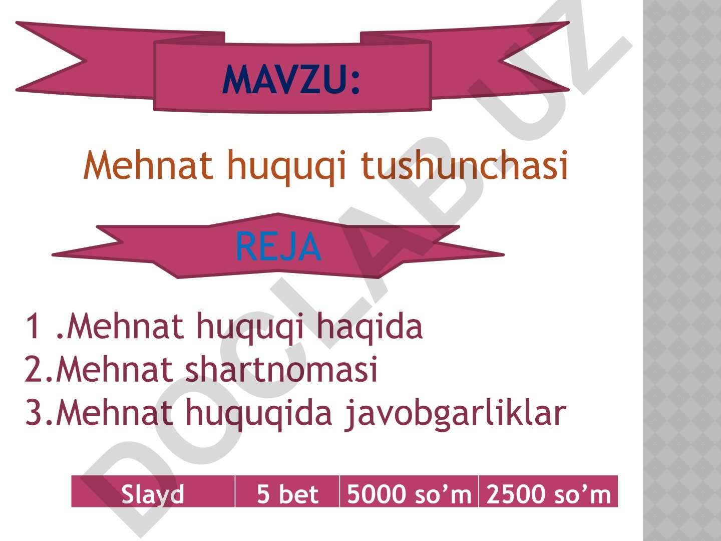 Mehnat huquqi tushunchasi