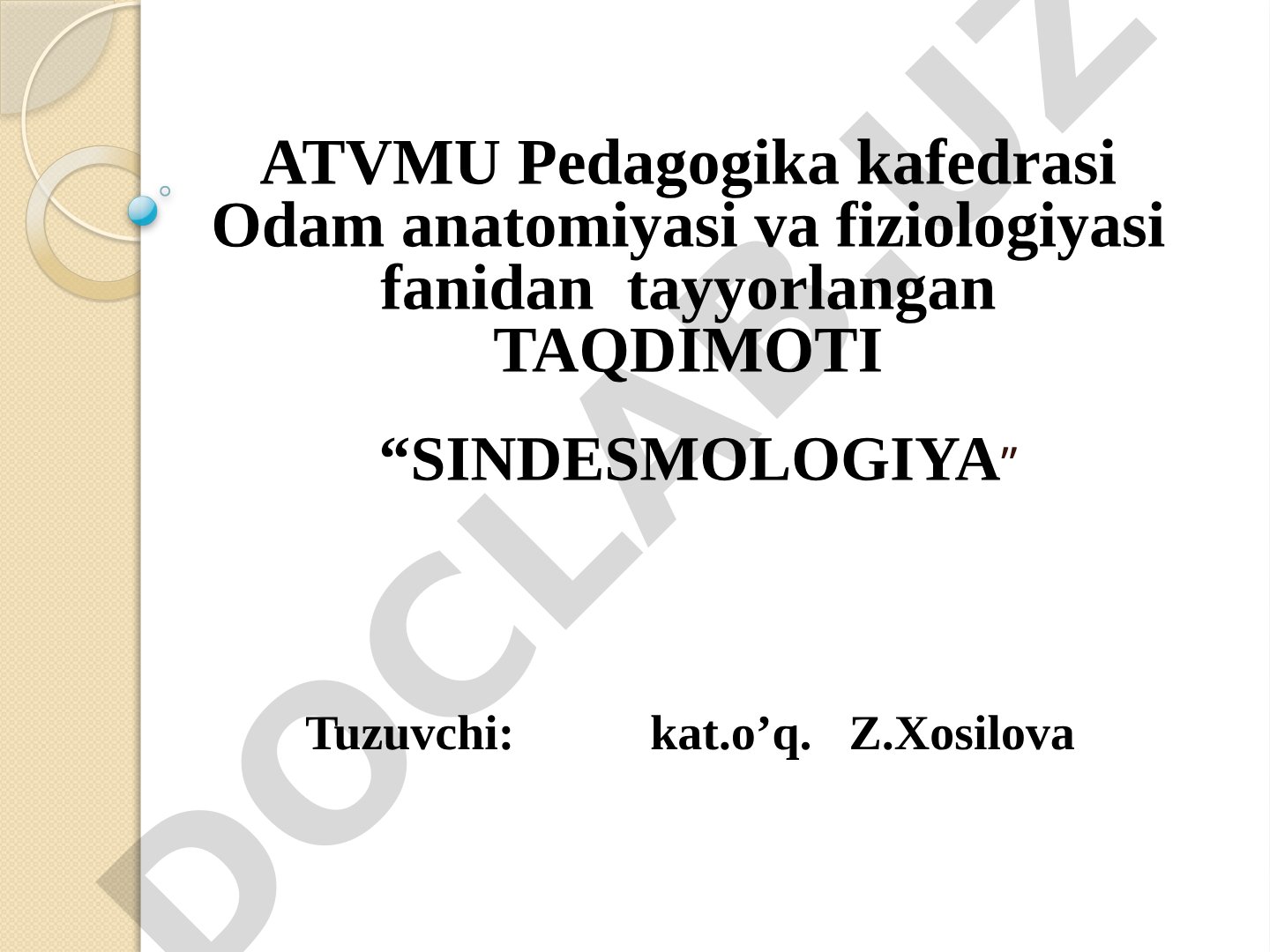 Sindesmologiya
