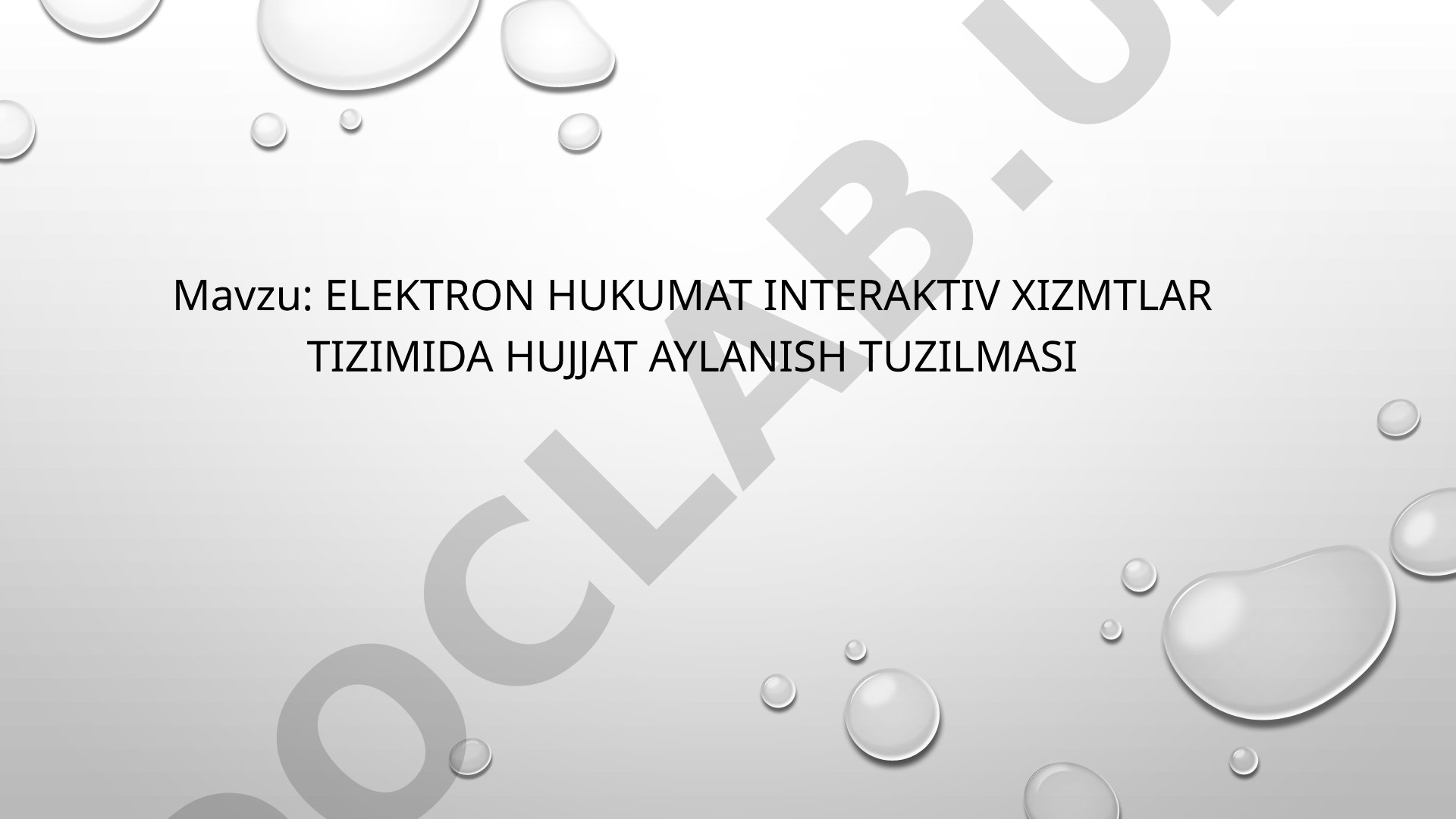 Elektron hukumat interaktiv xizmtlar tizimida hujjat aylanish tuzilmasi