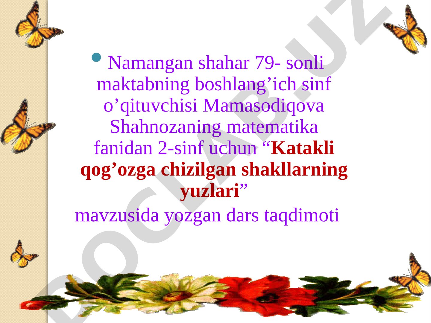 Katakli qog’ozga chizilgan shakllarning yuzlari