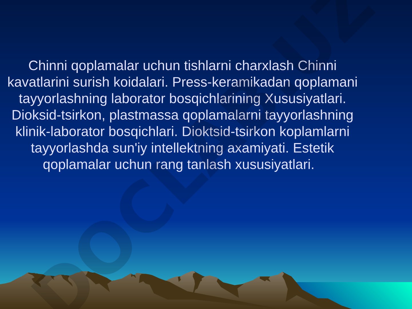 Chinni qoplamalarni tayyorlashning klinik va laborator bosqichlari