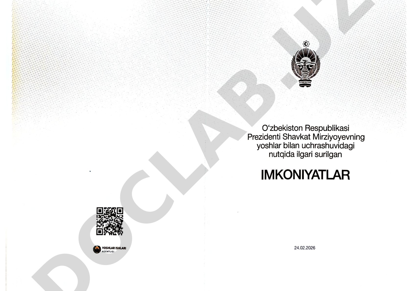 Prezident nutqida yoshlar uchun imkoniyatlar