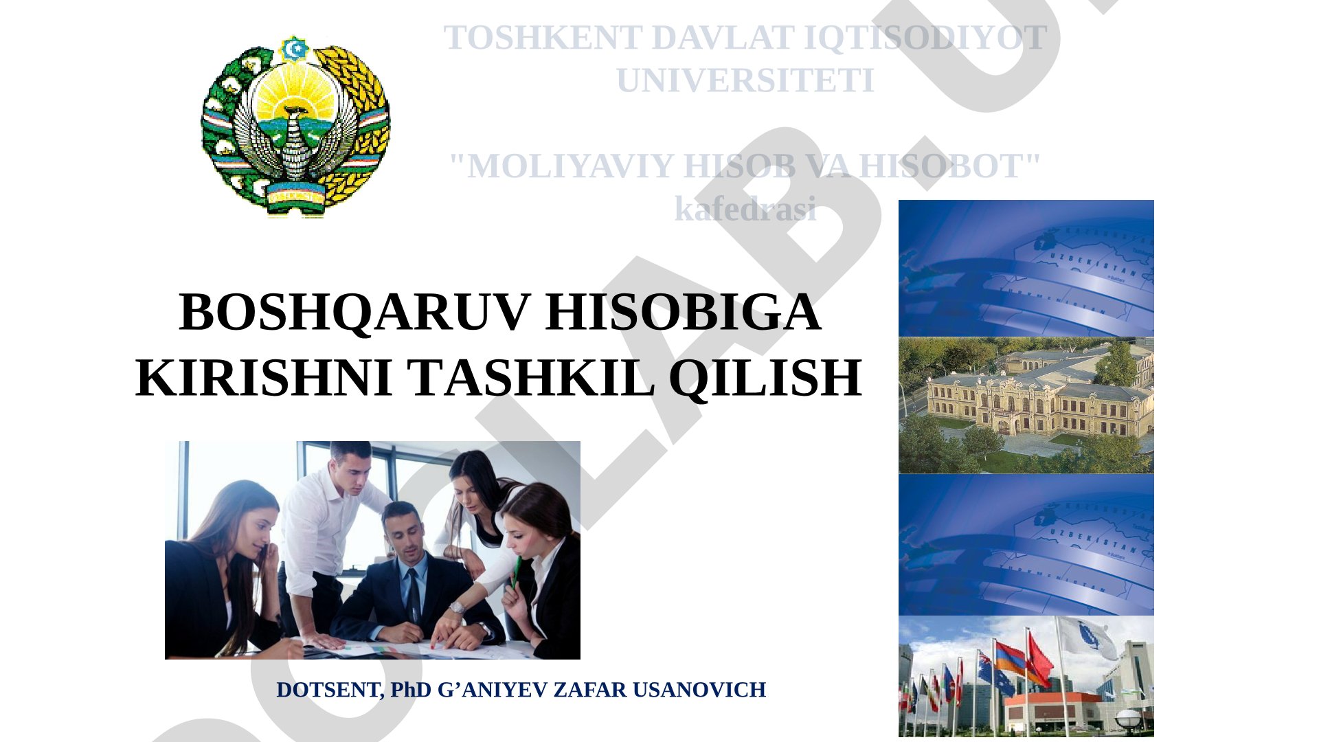 Boshqaruv hisobiga kirishni tashkil qilish