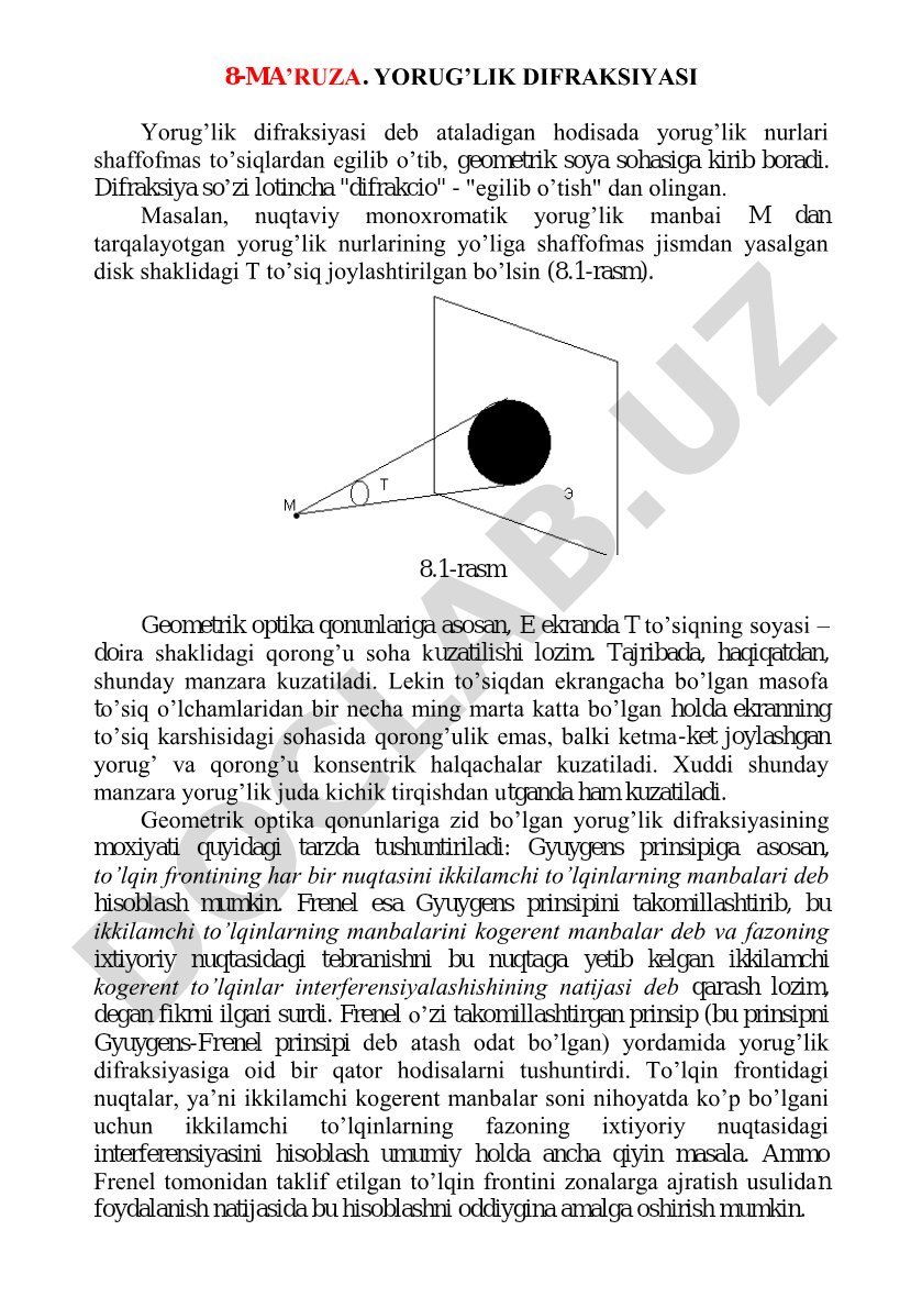 Yorug'lik difraksiyasi