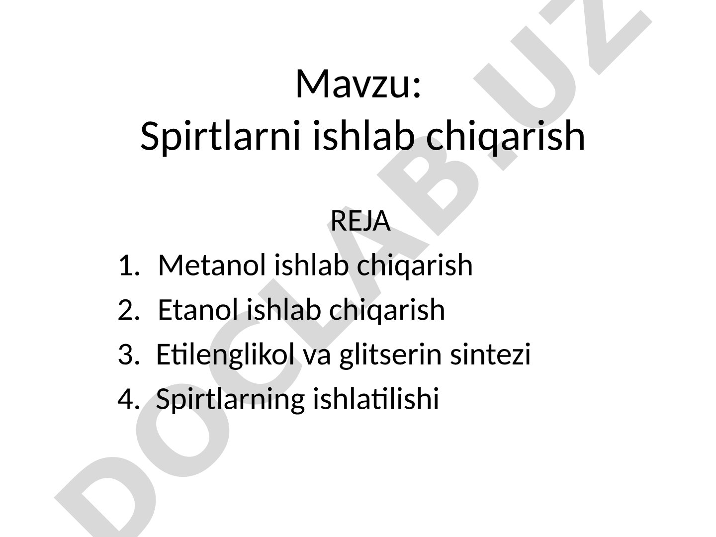 Spirtlarni ishlab chiqarish