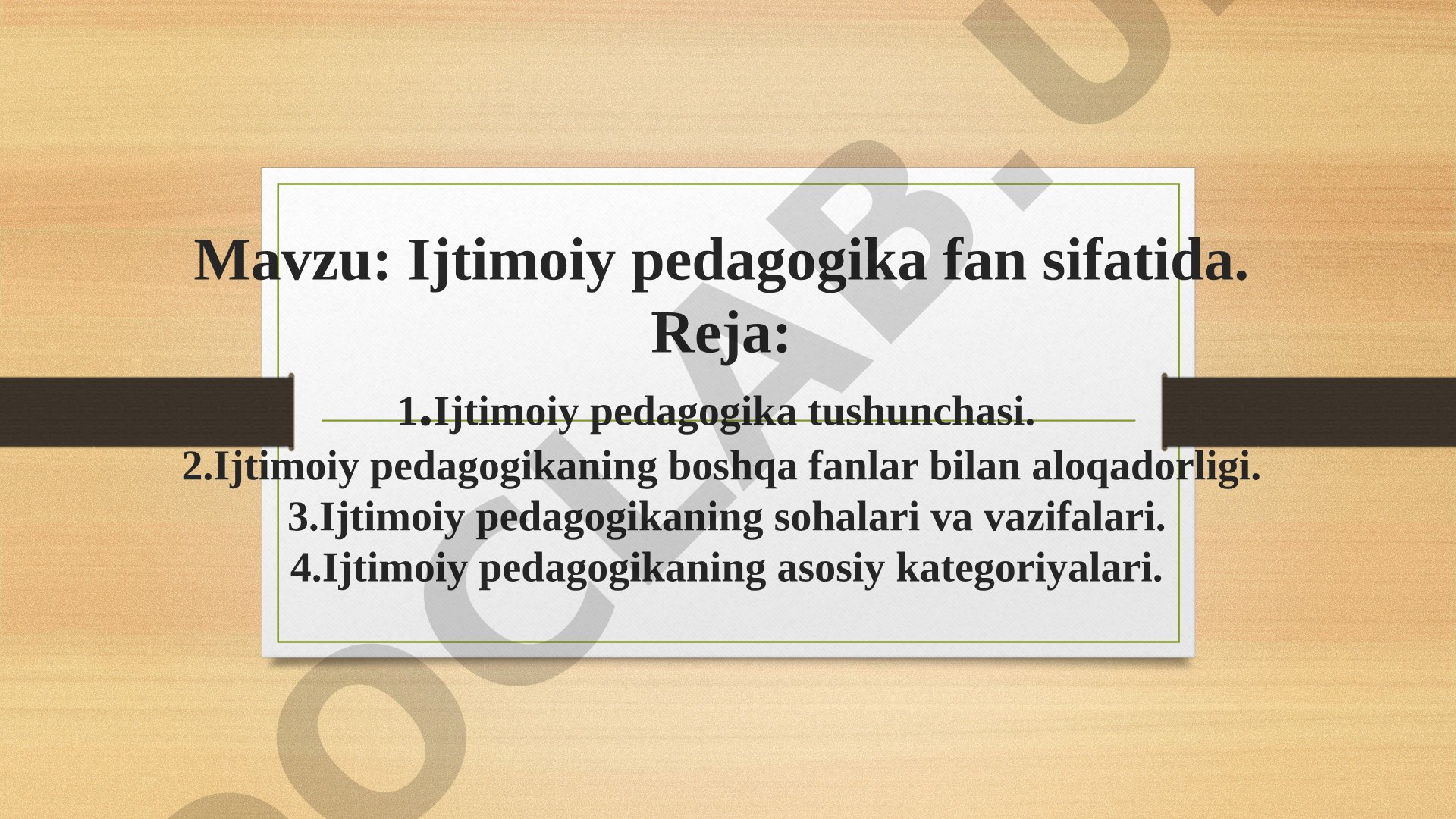 Ijtimoiy pedagogika fan sifatida