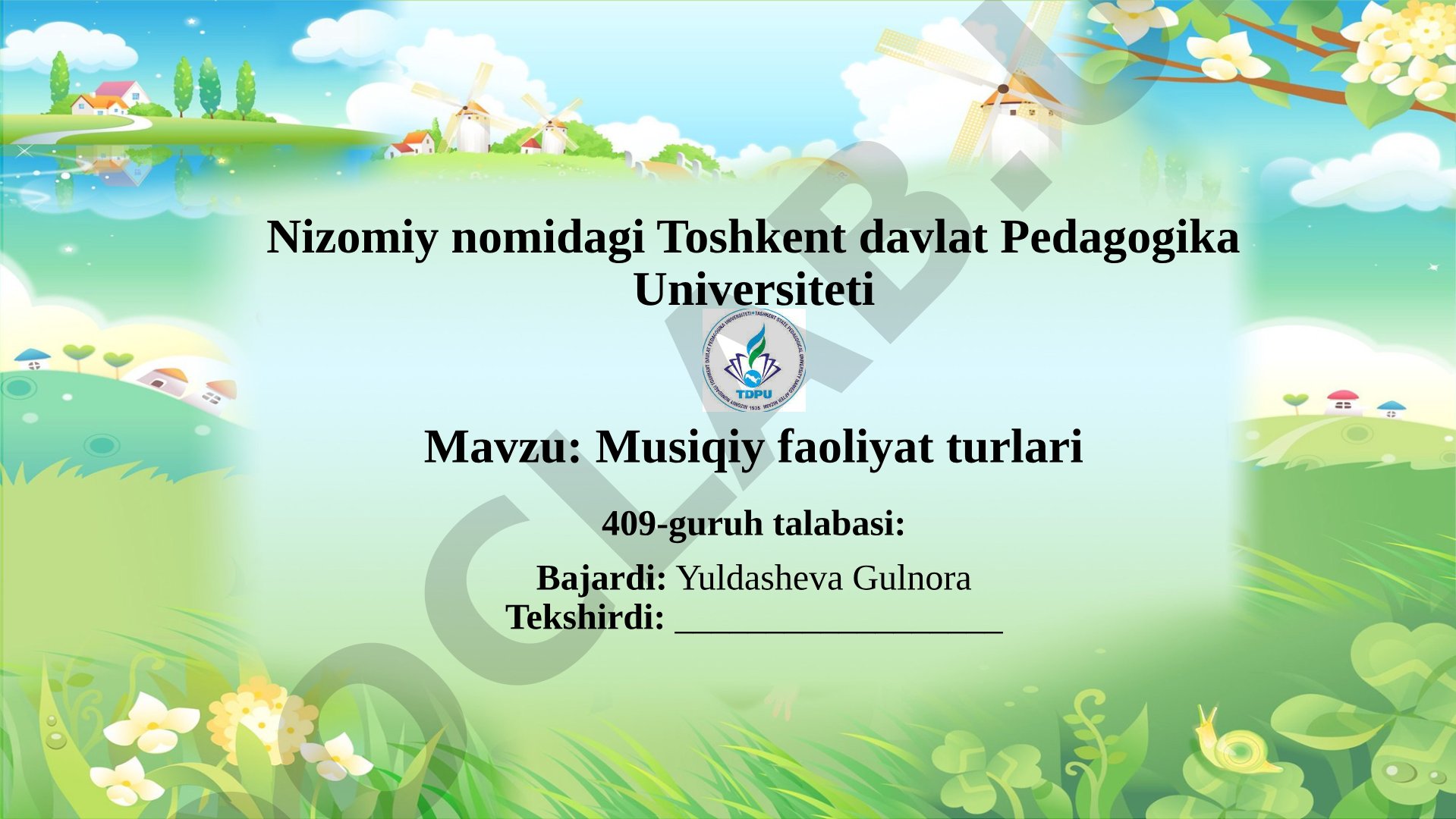 Musiqiy faoliyat turlari
