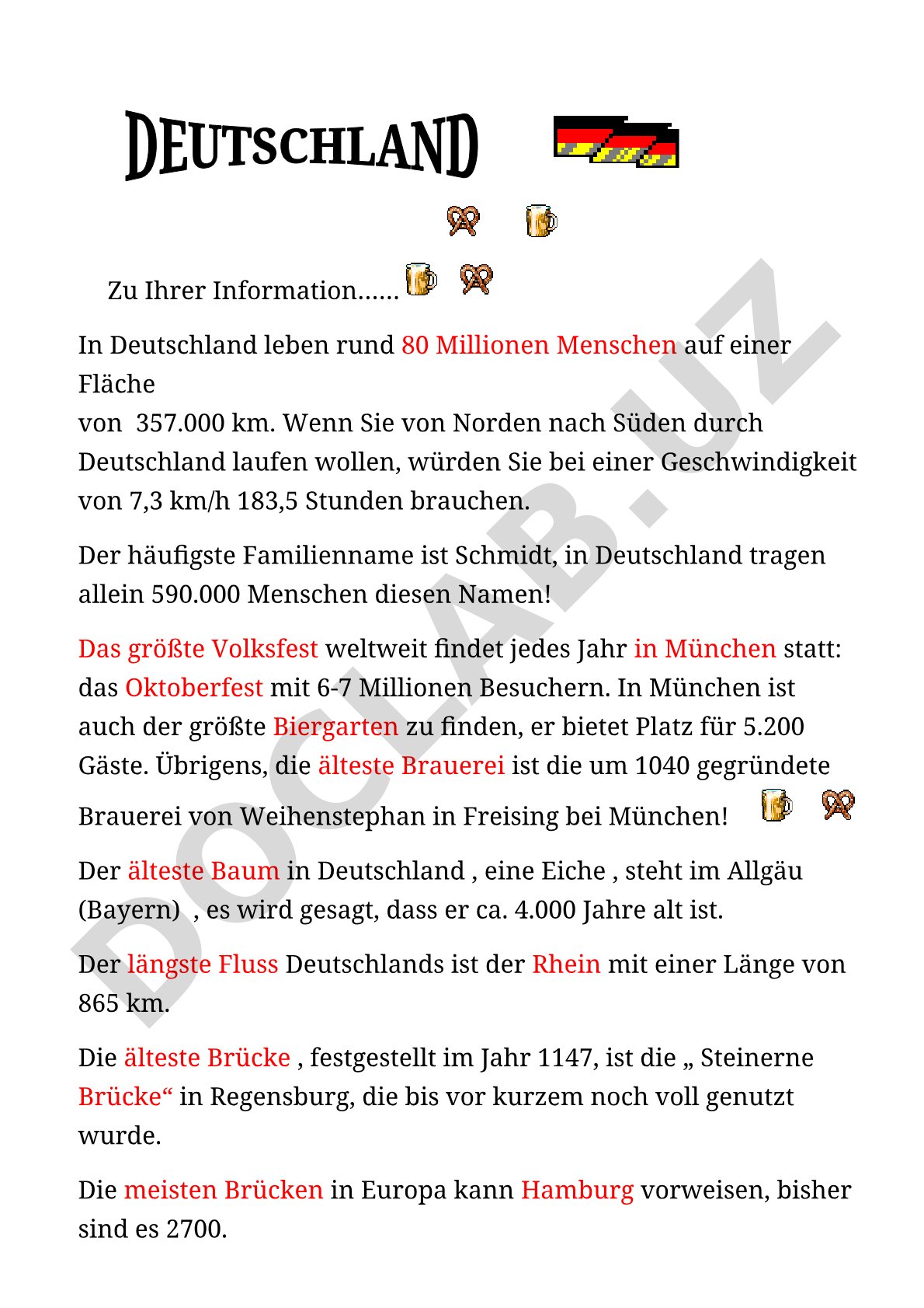 Interessante Fakten über Deutschland