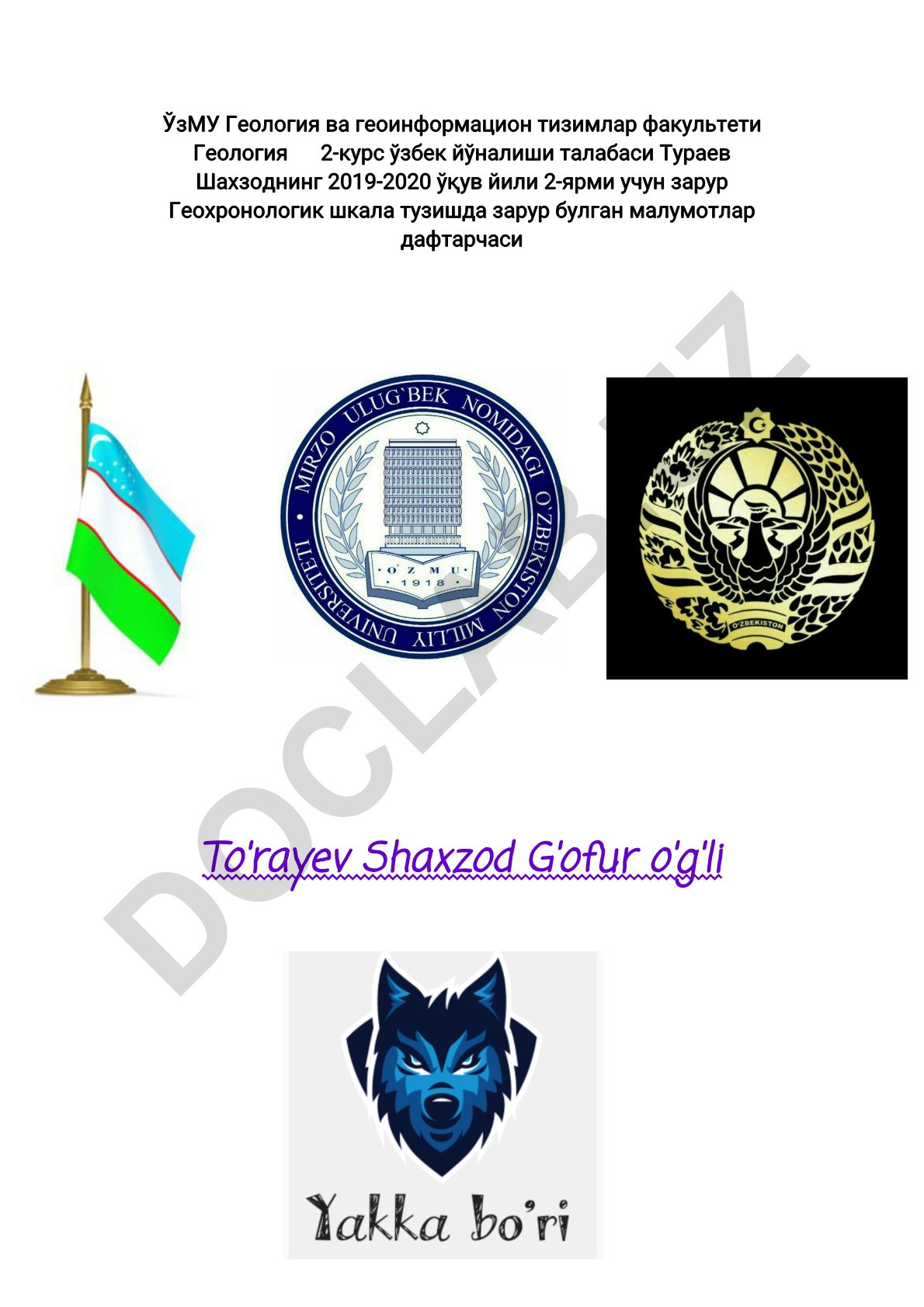 Geoxronologik shkala tuzish uchun zarur ma'lumotlar
