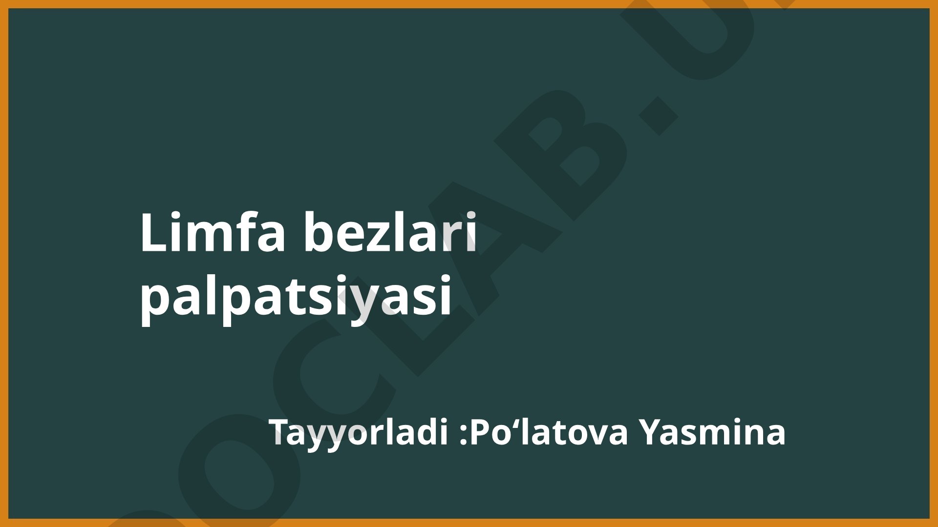 Limfa bezlari palpatsiyasi
