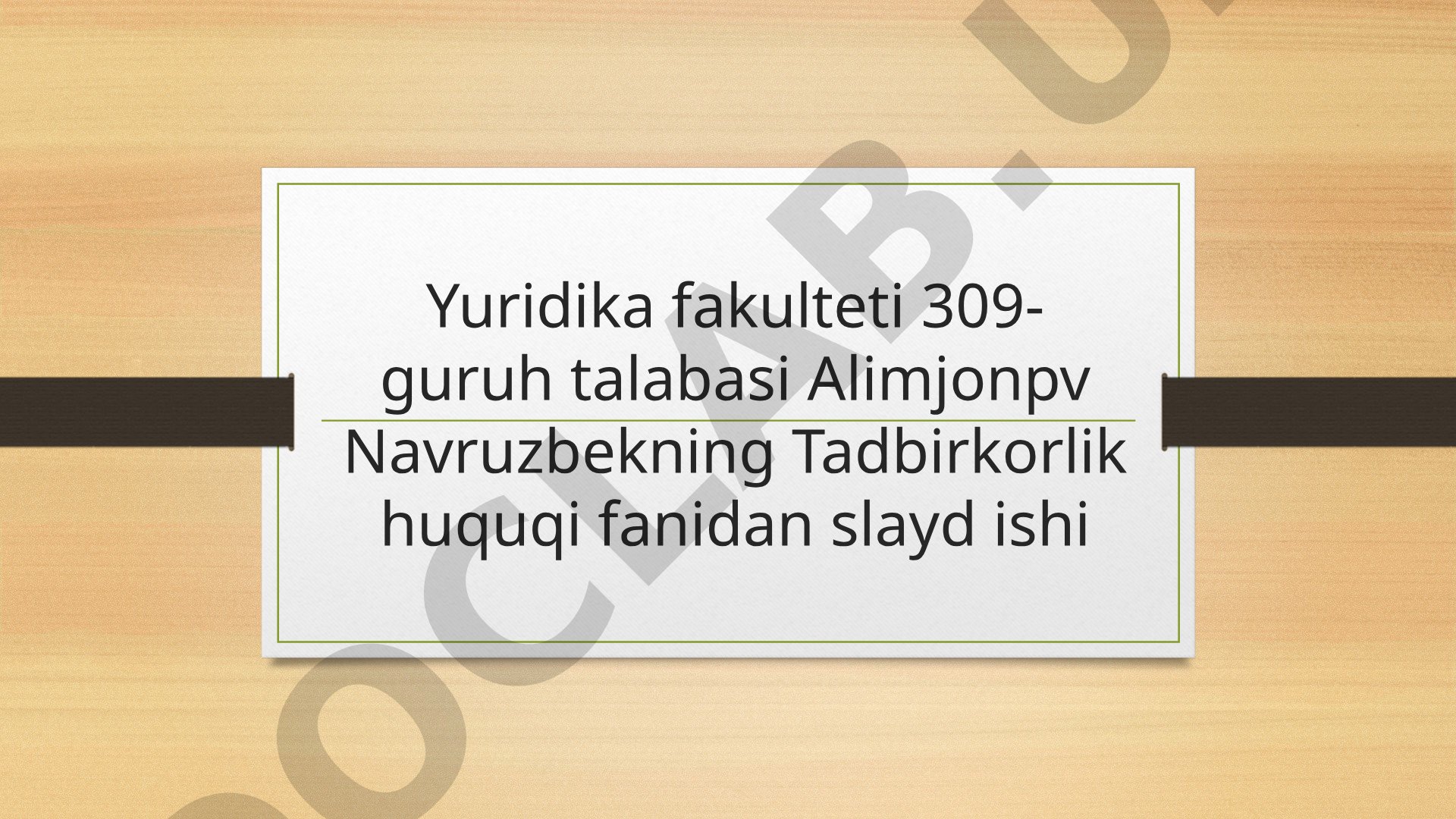 Tadbirkorlik faoliyati subyektlari tushunchasi va belgilari