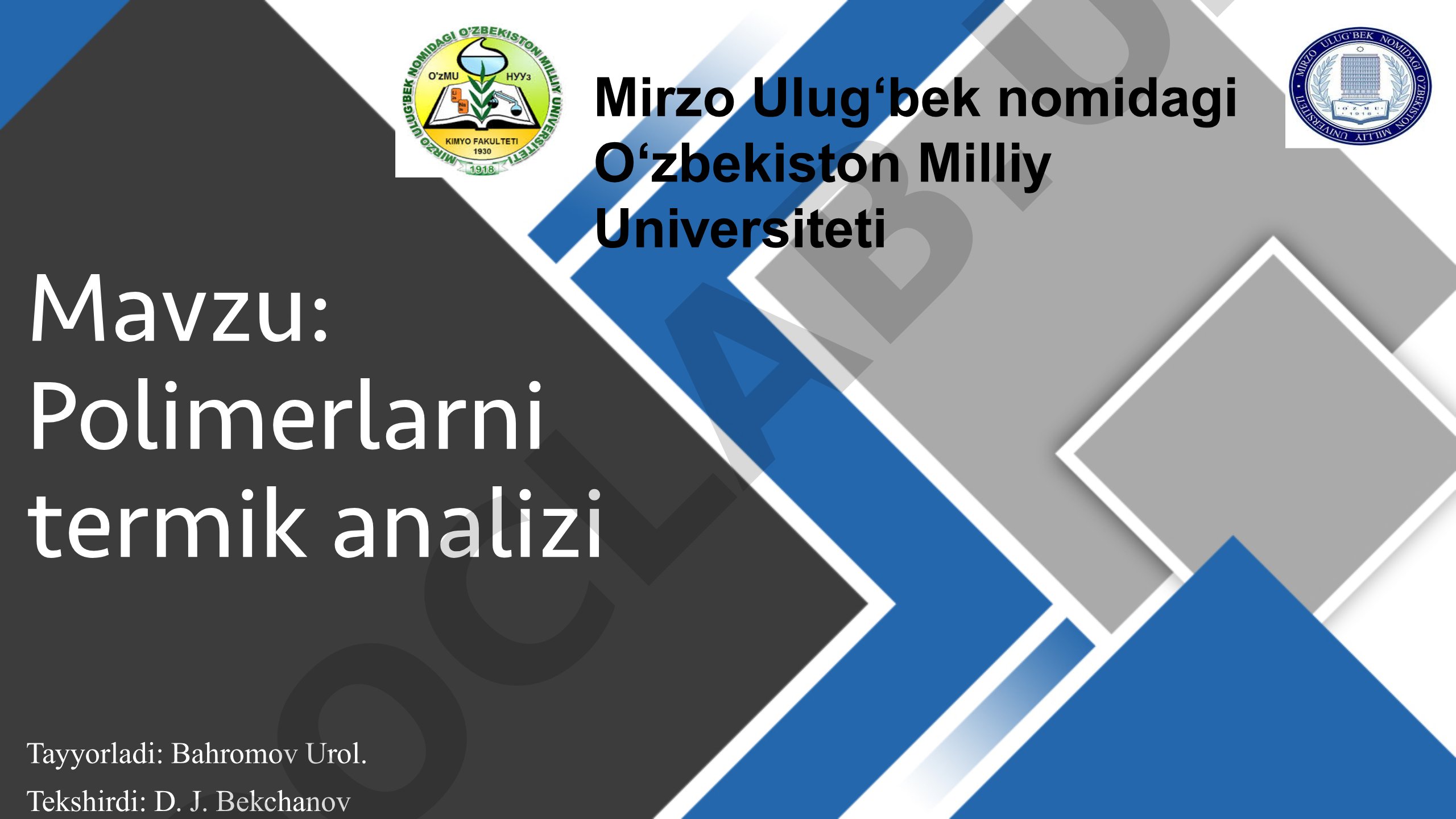 Polimerlarni termik analizi