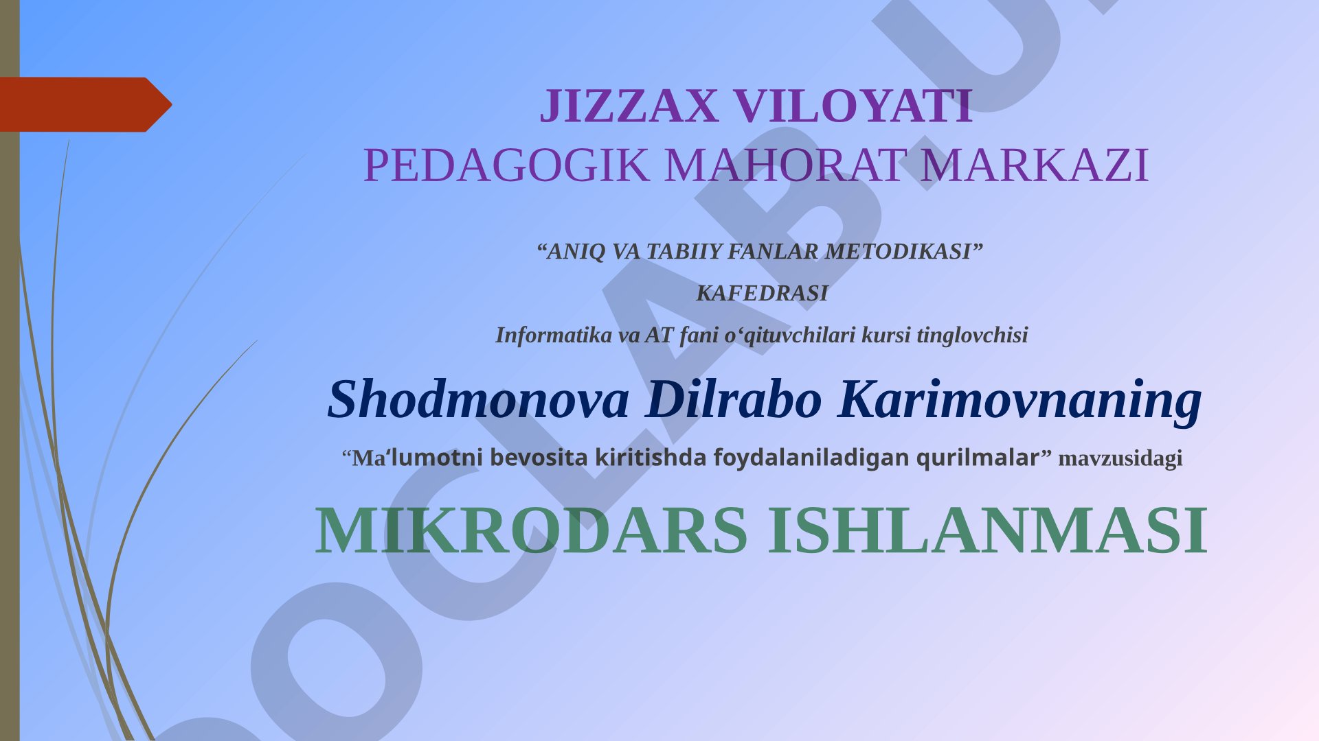 Ma'lumotni bevosita kiritishda foydalaniladigan qurilmalar