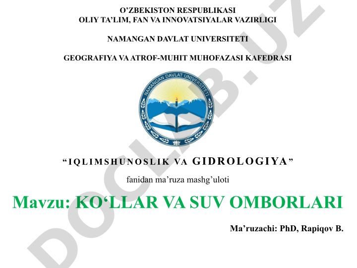 Ko‘llar va suv omborlari