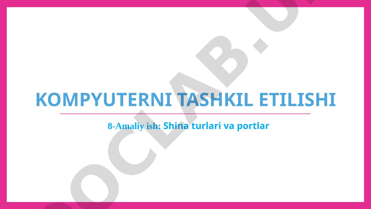Kompyuterni tashkil etilishi: Shina turlari va portlar