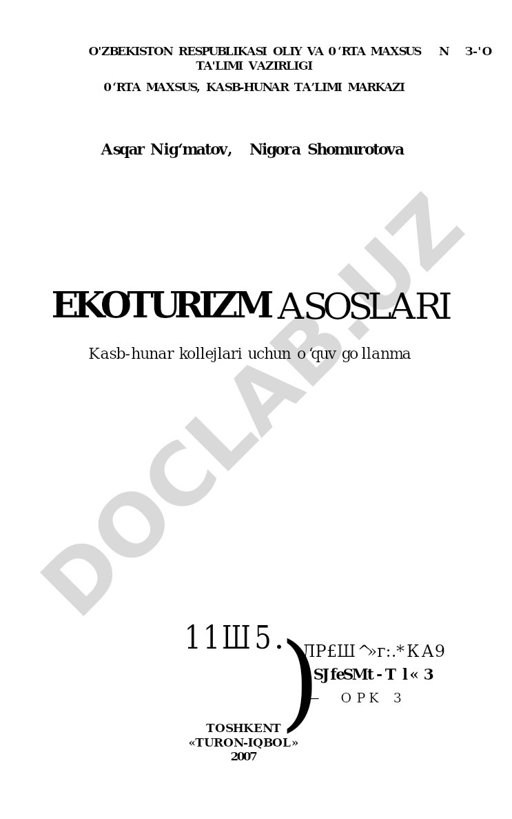 Ekoturizm asoslari