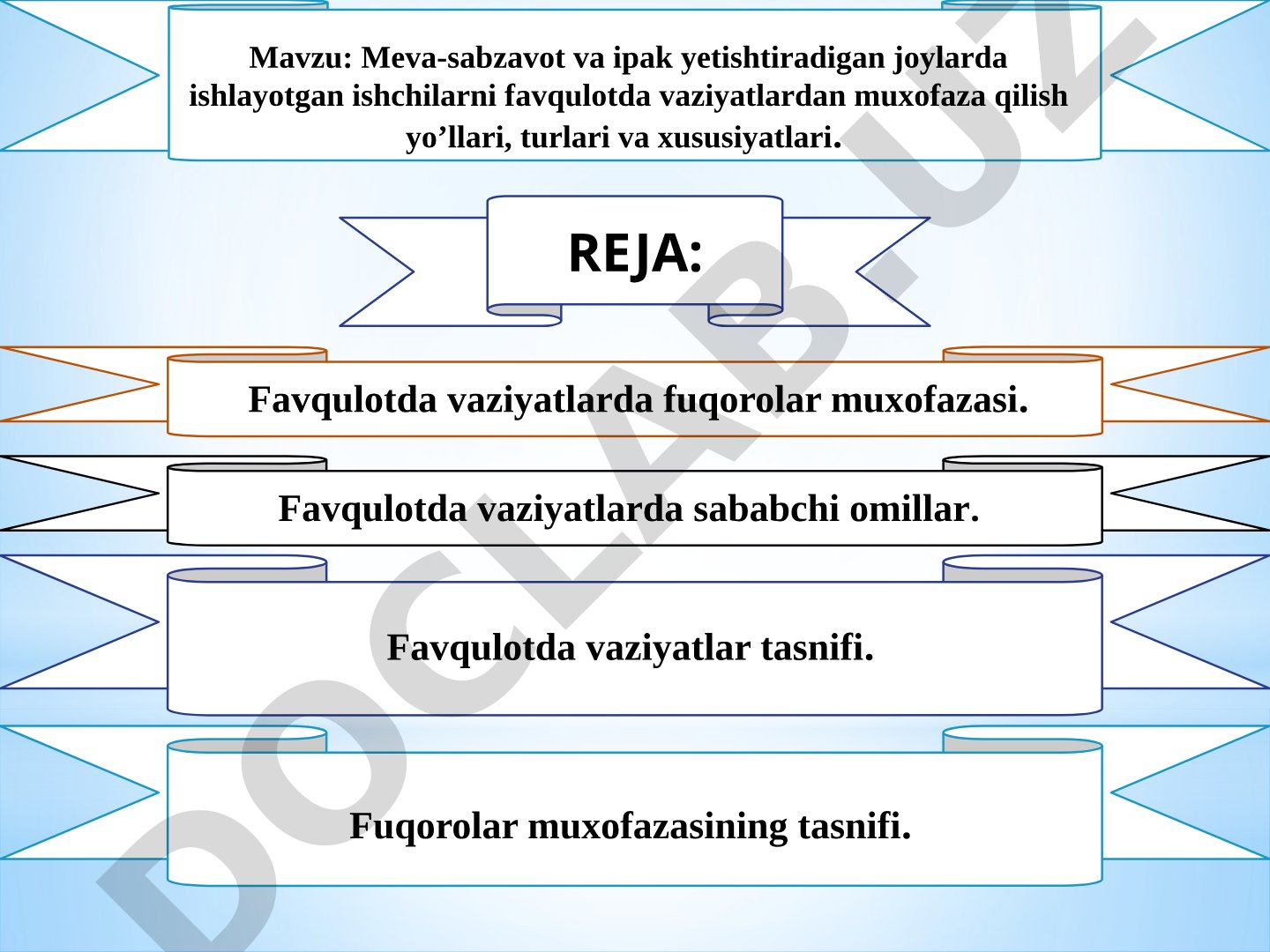 Meva-sabzavot va ipak yetishtiradigan joylarda ishlayotgan ishchilarni favqulotda vaziyatlardan muxofaza qilish yo’llari, turlari va xususiyatlari