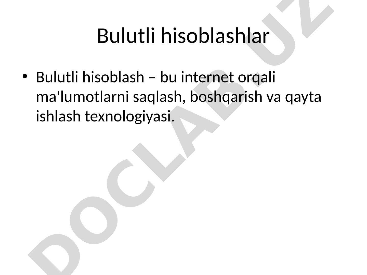 Bulutli hisoblash texnologiyasi