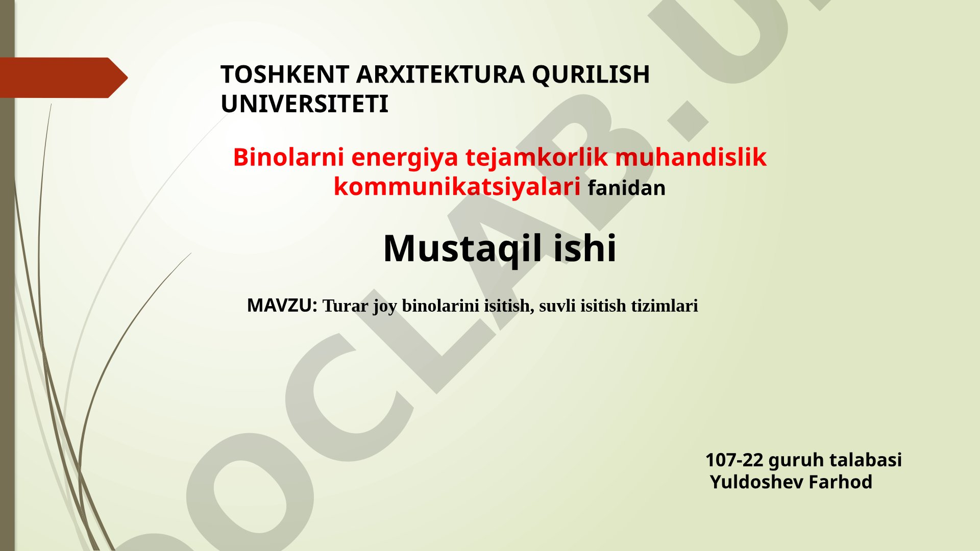 Turar joy binolarini isitish, suvli isitish tizimlari