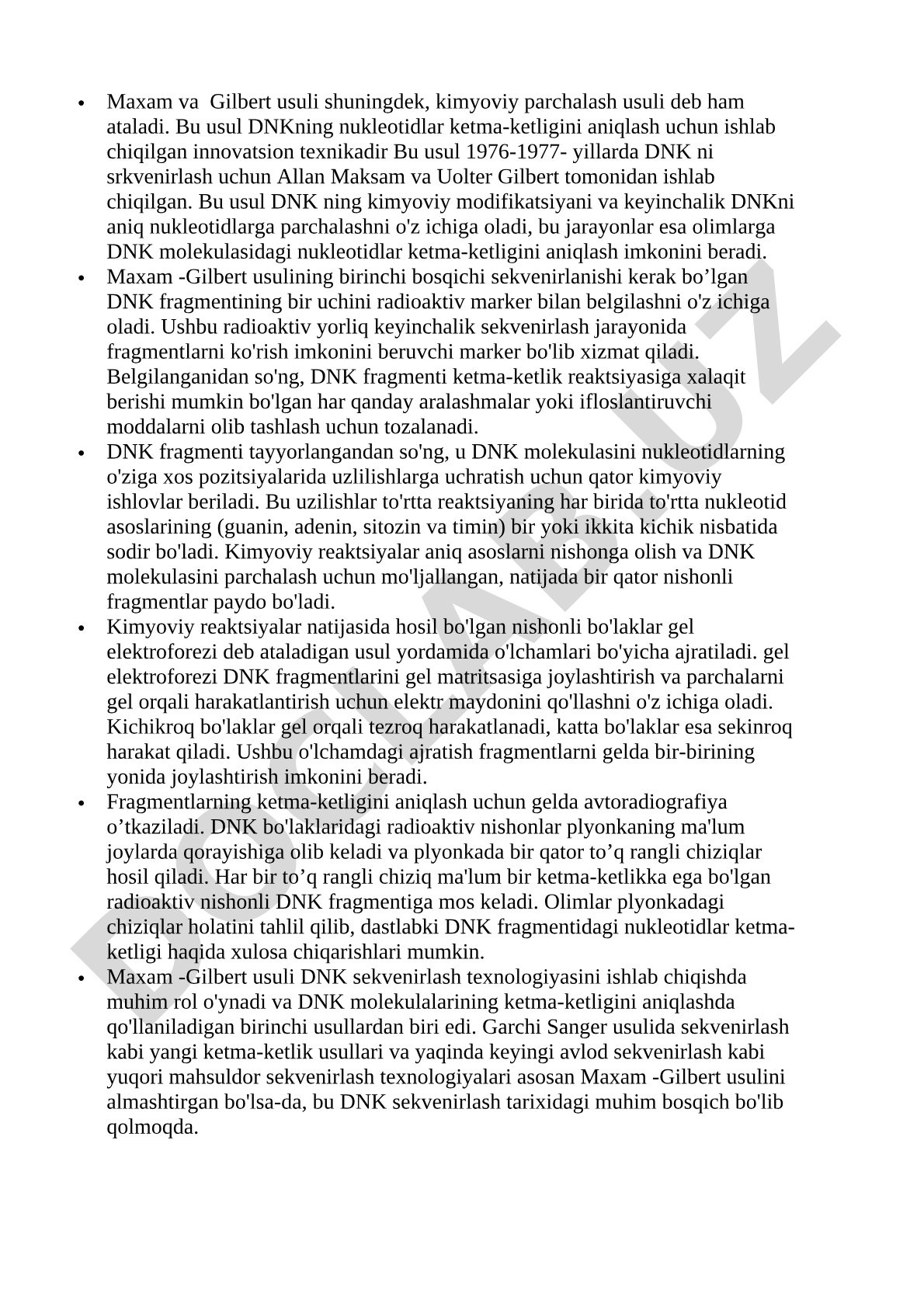 Maxam-Gilbert usuli bilan DNK ketma-ketligini aniqlash