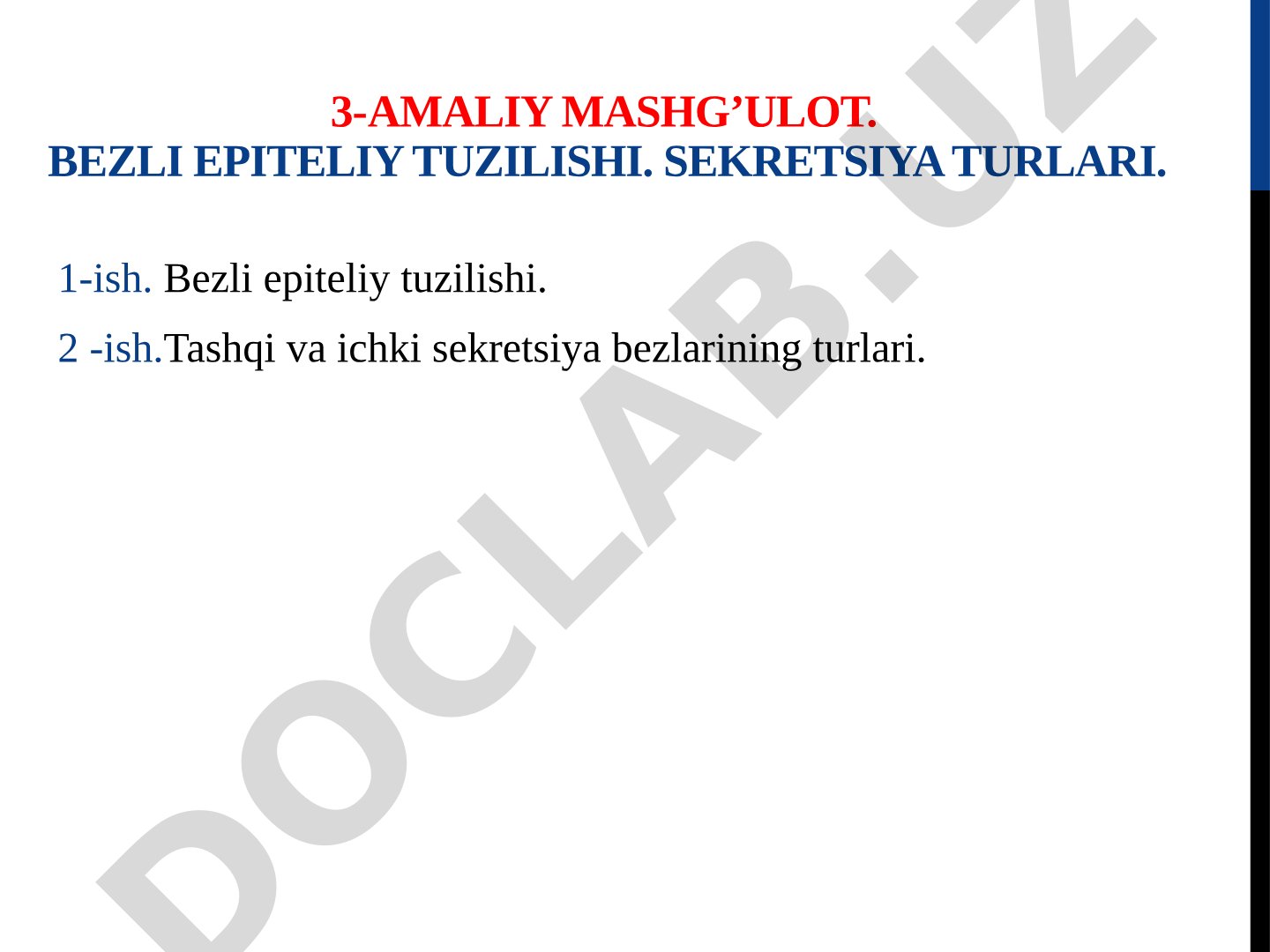 Bezli epiteliy tuzilishi va sekretsiya turlari