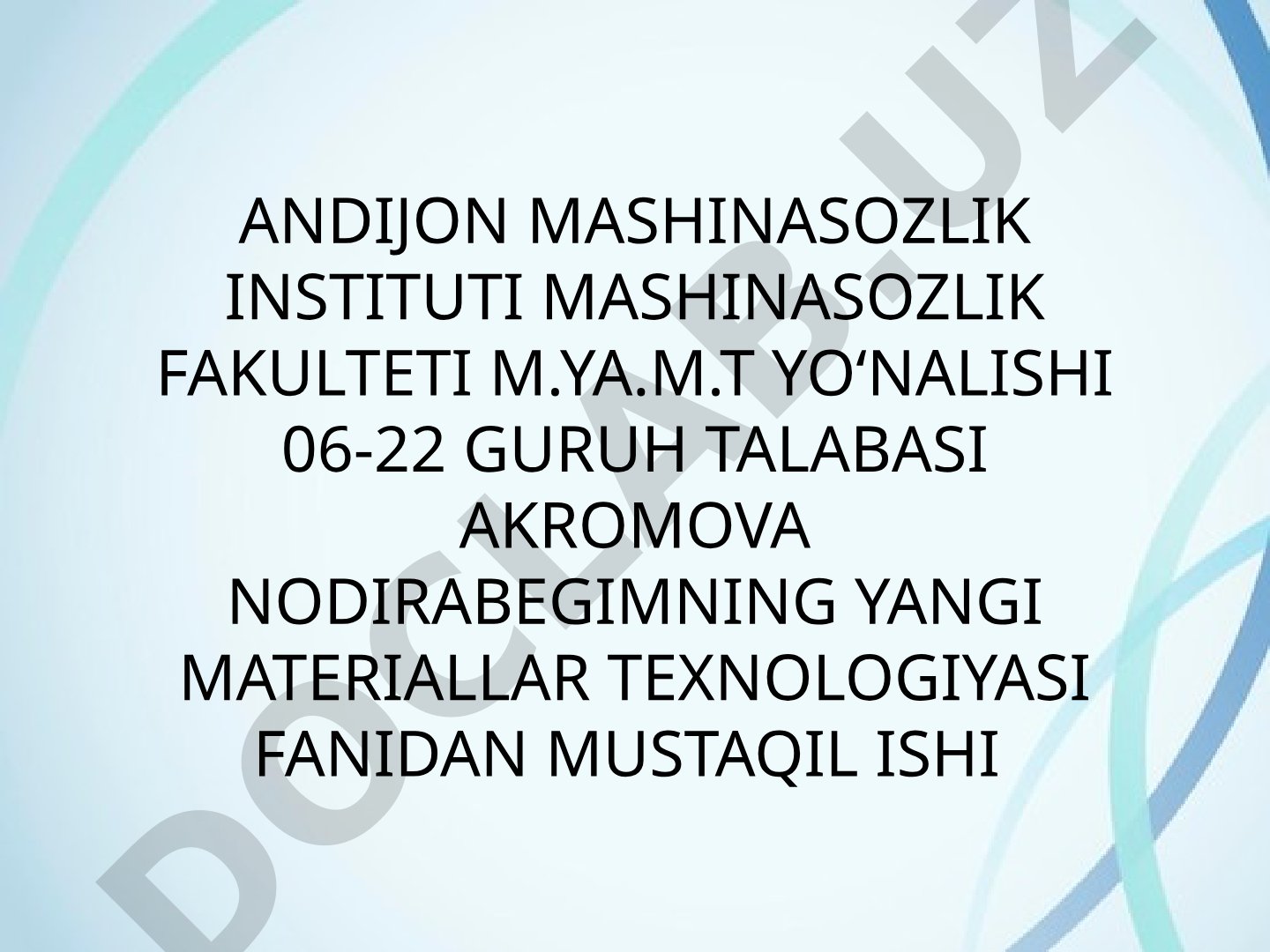 Rangli metallurgiya ishlab chiqarish korxonalarning metall asosli chuqur detallar qayta ishlash texnologiyalari va ulardan xalq xojaligi uchun detallar tayyorlash usullari